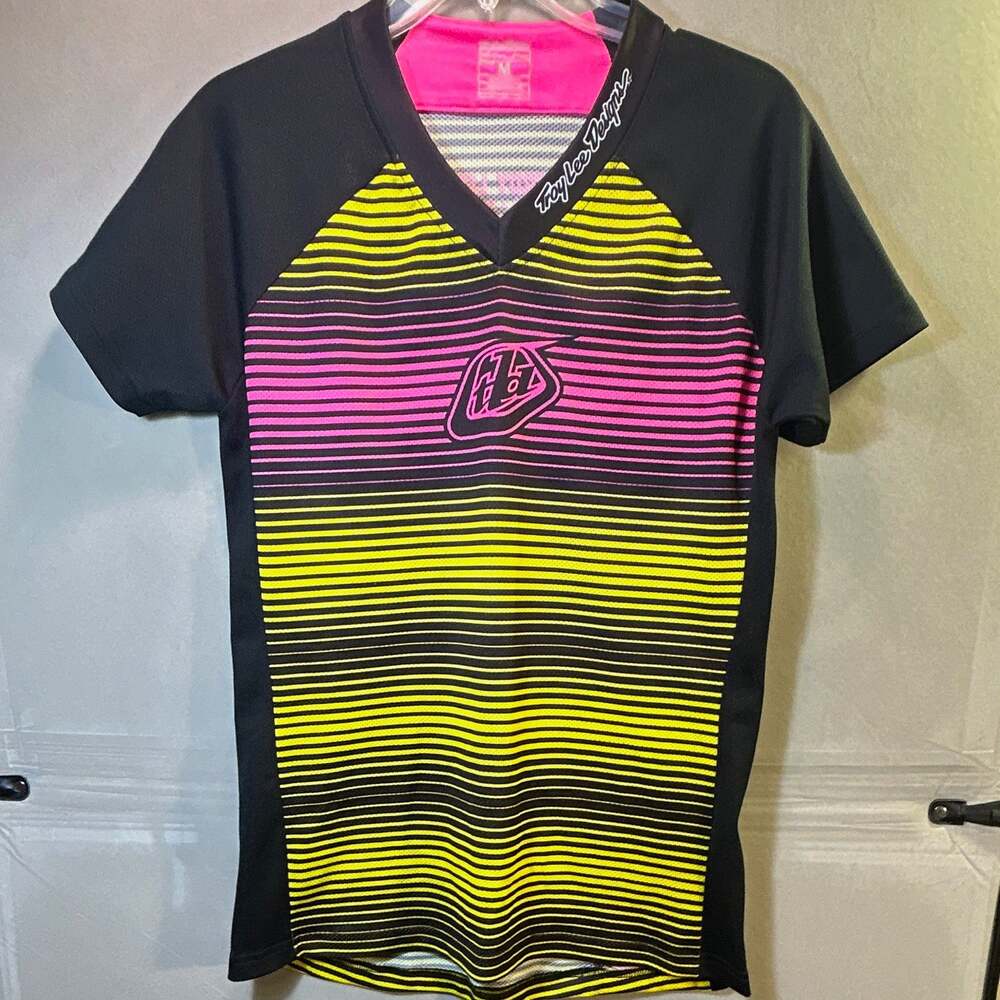 Troy Lee Designs Skyline Women’s M Racing Jersey SS Breathable V-Neck Stripe